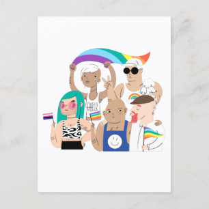 LGBT+Pride. GAY love. Rainbow flag. Poster Postcard