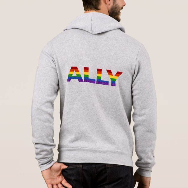 LGBT Pride Glitter Ally Hoodie (Back)