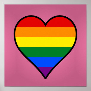 LGBT pride heart poster