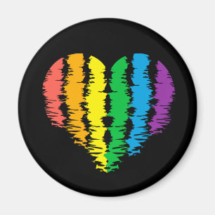 LGBT+pride. Heart rainbow. Button Magnet