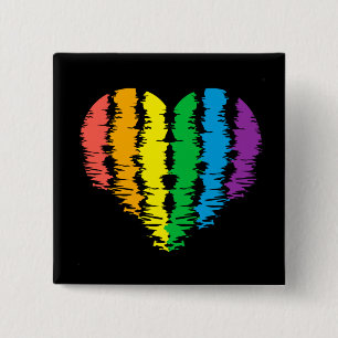 LGBT+pride. Heart rainbow.          Button Magnet
