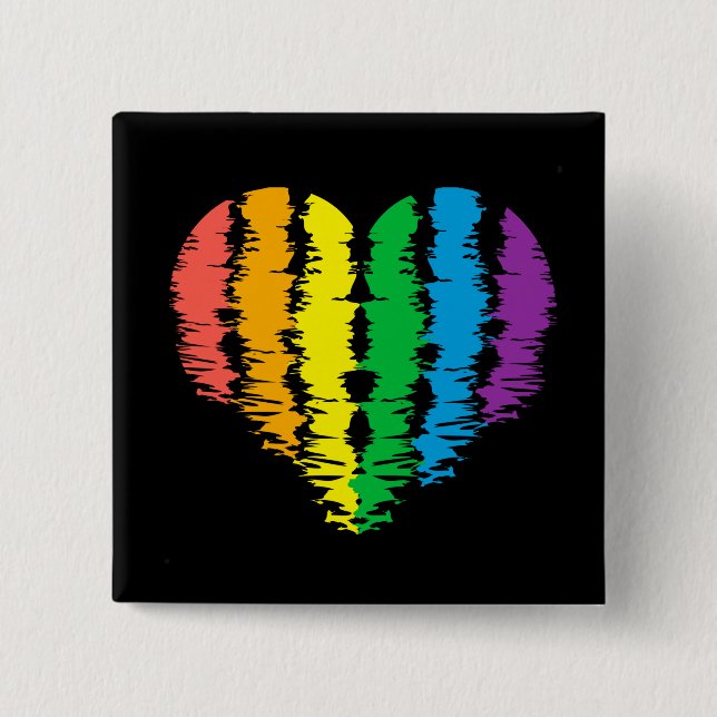 LGBT+pride. Heart rainbow.          Button Magnet (Front)