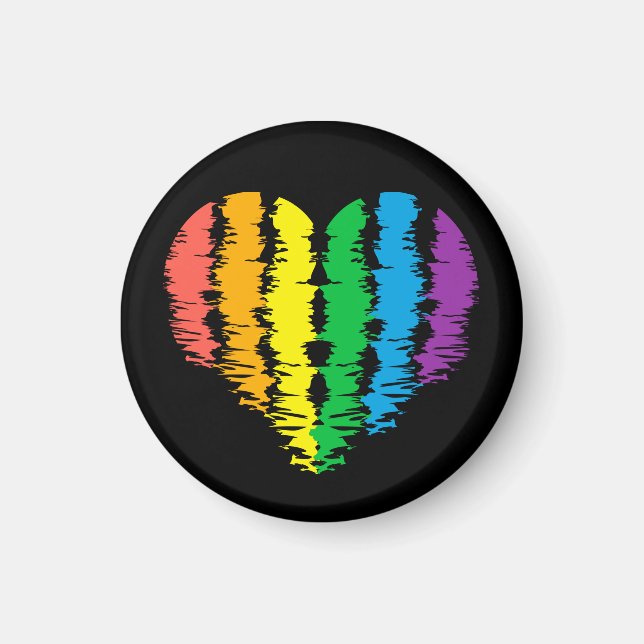 LGBT+pride. Heart rainbow.         Magnet (Front)