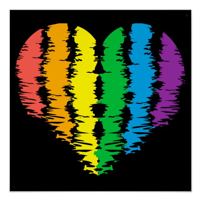 LGBT+pride. Heart rainbow.   Poster (Front)