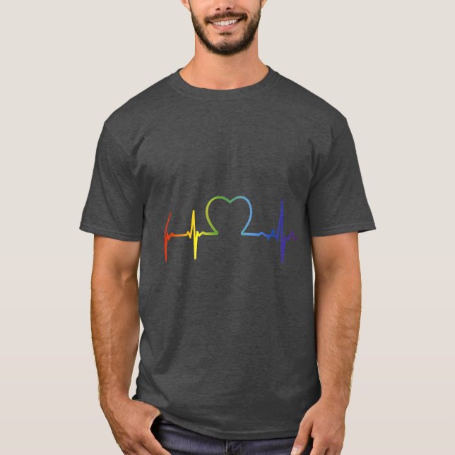 LGBT Pride Heartbeat T-Shirt (Front)