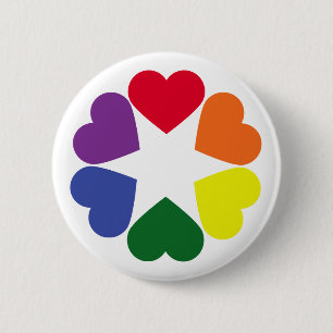 LGBT pride hearts 6 Cm Round Badge