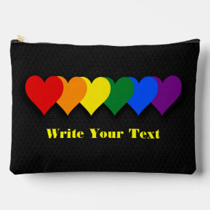 LGBT pride hearts  Accessory Pouch