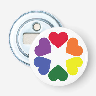 LGBT pride hearts Bottle Opener