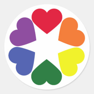 LGBT pride hearts Classic Round Sticker