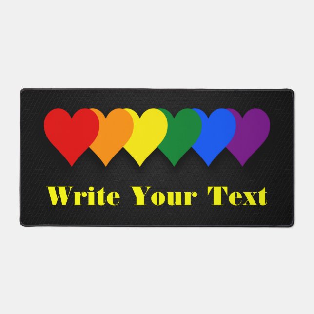 LGBT pride hearts  Desk Mat (Front)