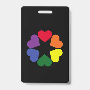 LGBT pride hearts ID Badge