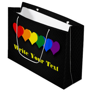 LGBT pride hearts Large Gift Bag