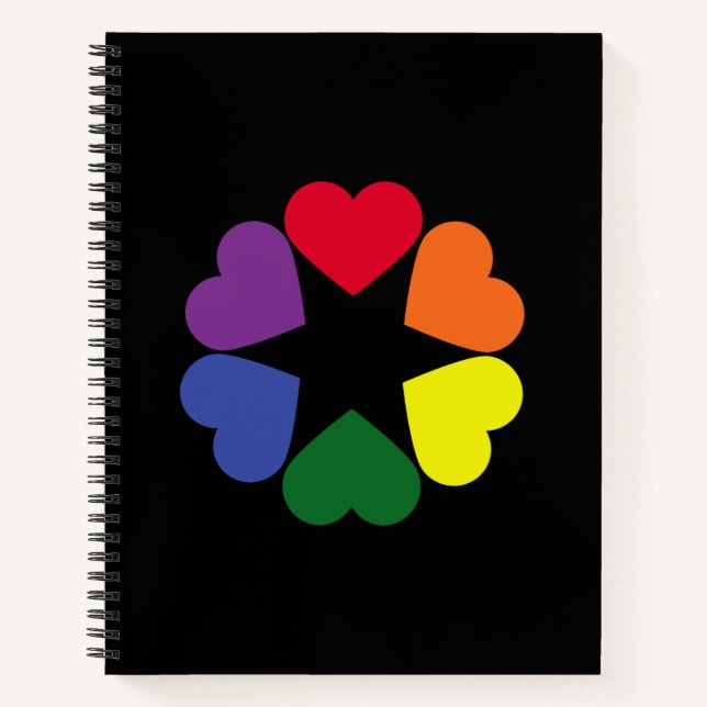 LGBT pride hearts Notebook (Front)