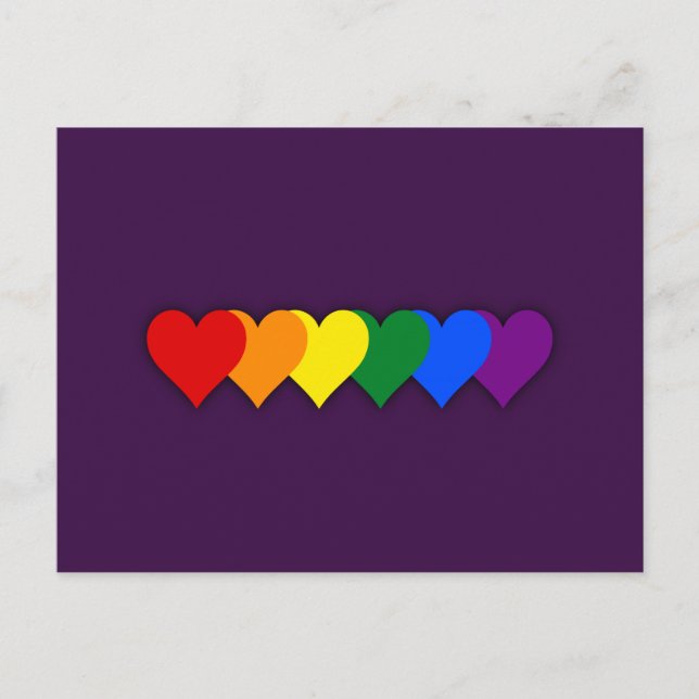 LGBT pride hearts Postcard (Front)