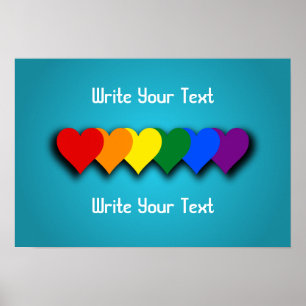 LGBT pride hearts Poster