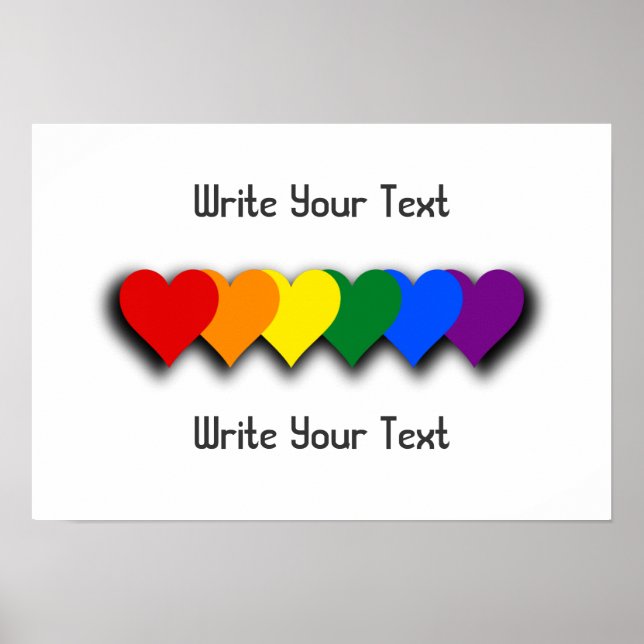LGBT pride hearts Poster (Front)