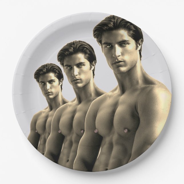 LGBT Pride Hottest Hunks on the Planet  Paper Plate (Front)