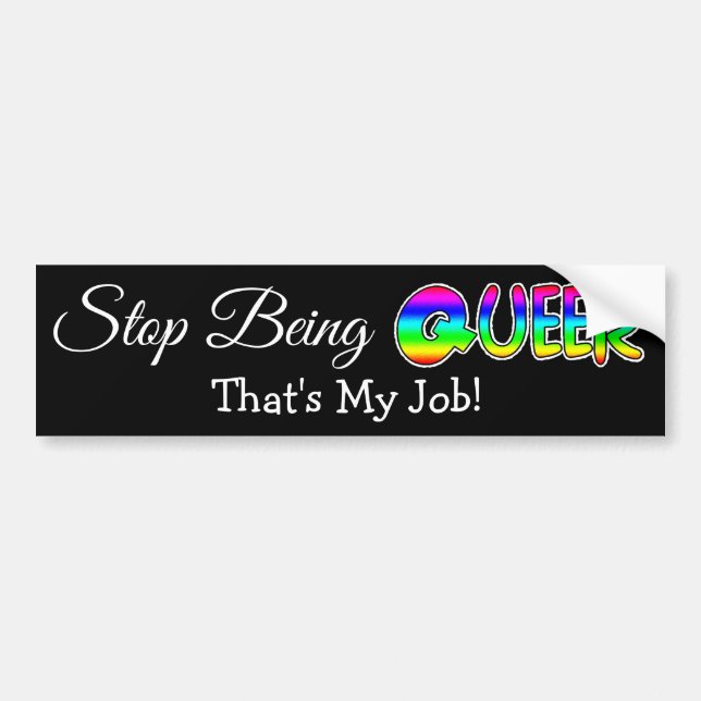 LGBT Pride Humour Rainbow Bumper Sticker (Front)