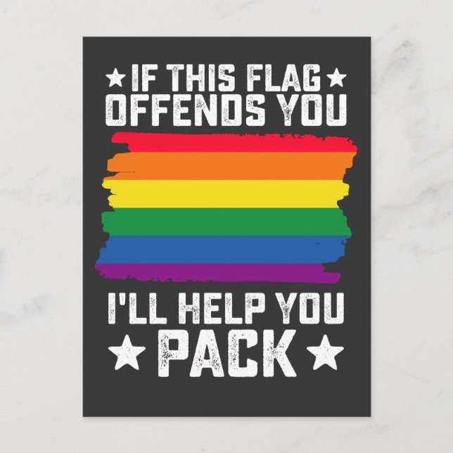 LGBT Pride If This Flag Offends You I'll Help You Invitation Postcard (Front)