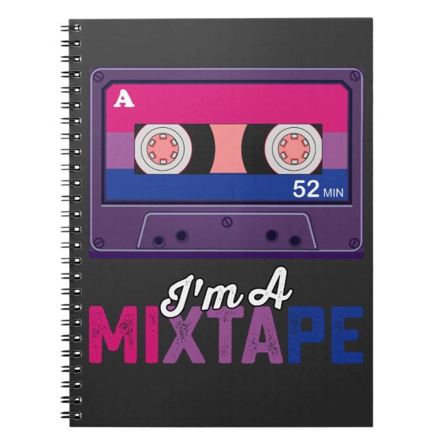 LGBT Pride Im A Mixtape Cassette Bi Notebook (Front)