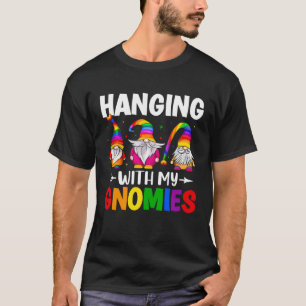 LGBT Pride LGBTQ Rainbow Gnomies Hanging with my T-Shirt