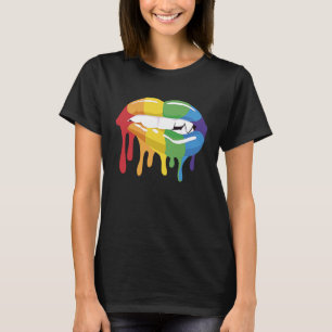 LGBT Pride Lips Colourful Brush Stroke Love Vampir T-Shirt
