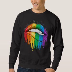 LGBT Pride Lips Rainbow Gay Lesbian Bisexual Trans Sweatshirt