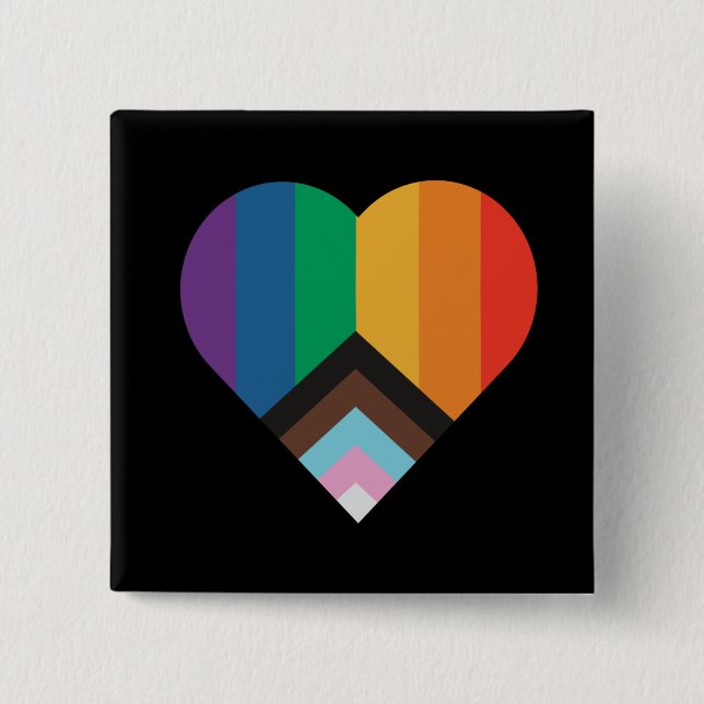 LGBT+pride love. Rainbow flag     15 Cm Square Badge (Front)