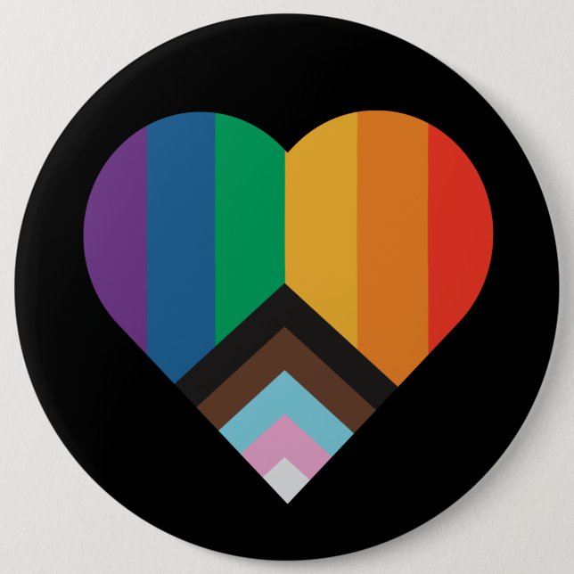 LGBT+pride love. Rainbow flag       6 Cm Round Badge (Front)