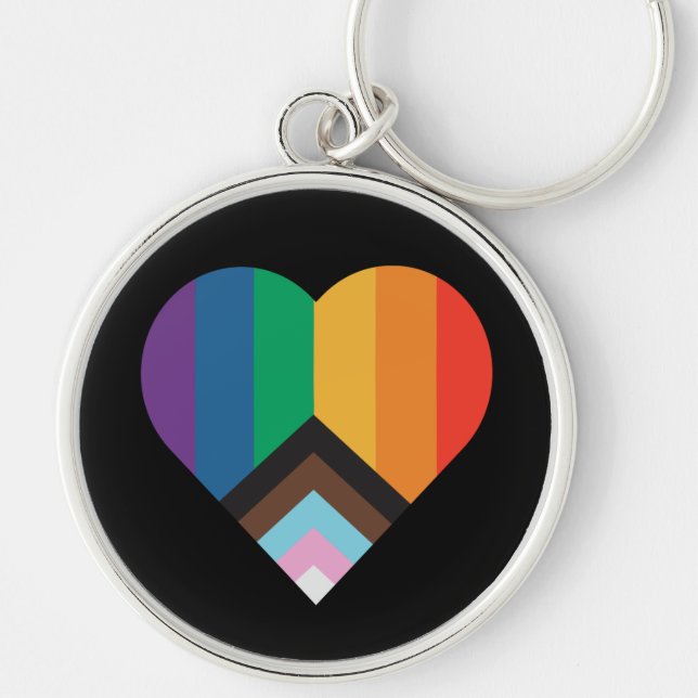 LGBT+pride love. Rainbow flag        Keychain (Front)
