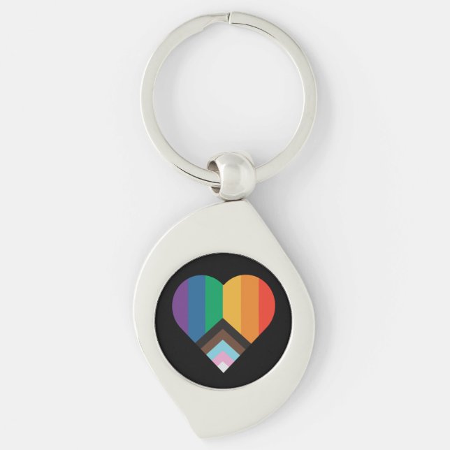 LGBT+pride love. Rainbow flag        Keychain (Front)