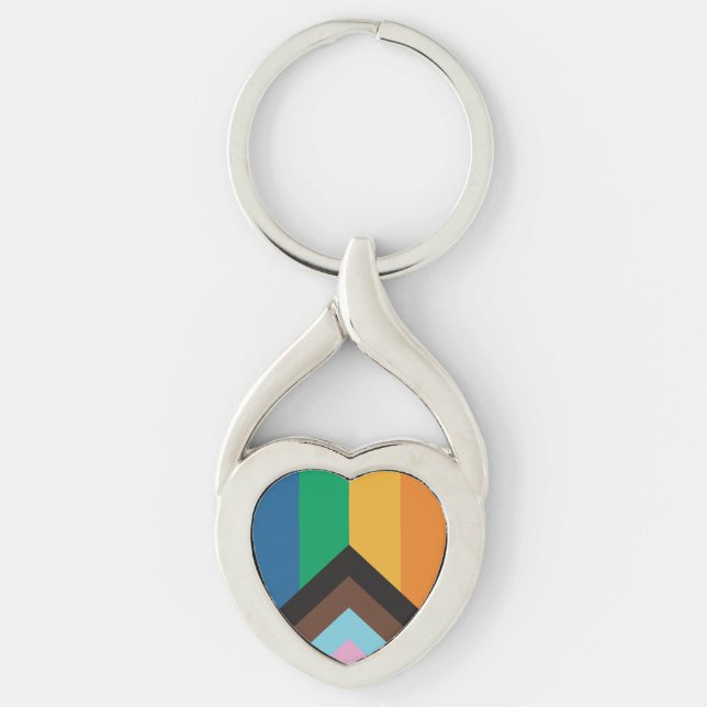 LGBT+pride love. Rainbow flag        Keychain (Front)
