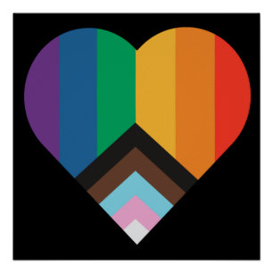 LGBT+pride love. Rainbow flag  Poster