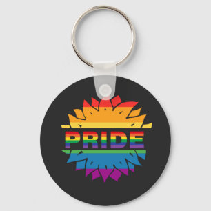 LGBT+Pride love. rainbow flower Button Magnet Bott Key Ring