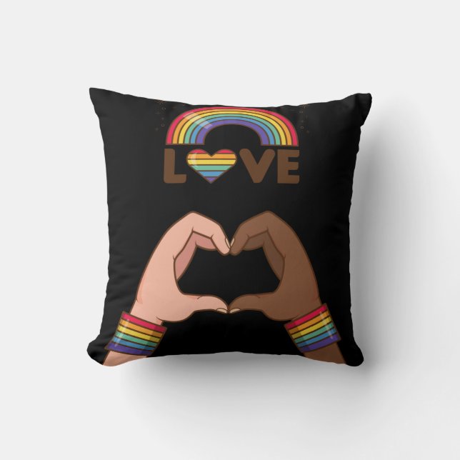 LGBT+Pride. Love rainbow. Heart.        Cushion (Front)