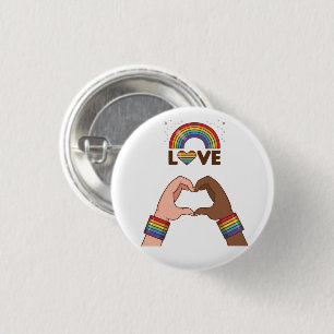 LGBT+Pride. Love rainbow. Heart. Keychai 3 Cm Round Badge