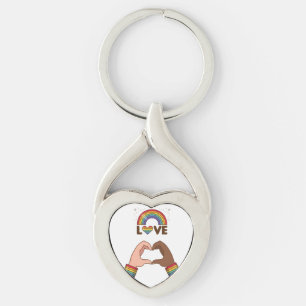 LGBT+Pride. Love rainbow. Heart. Keychain