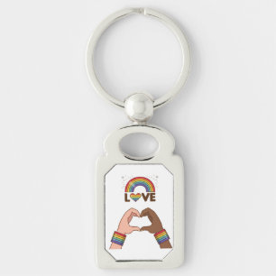LGBT+Pride. Love rainbow. Heart.  Keychain