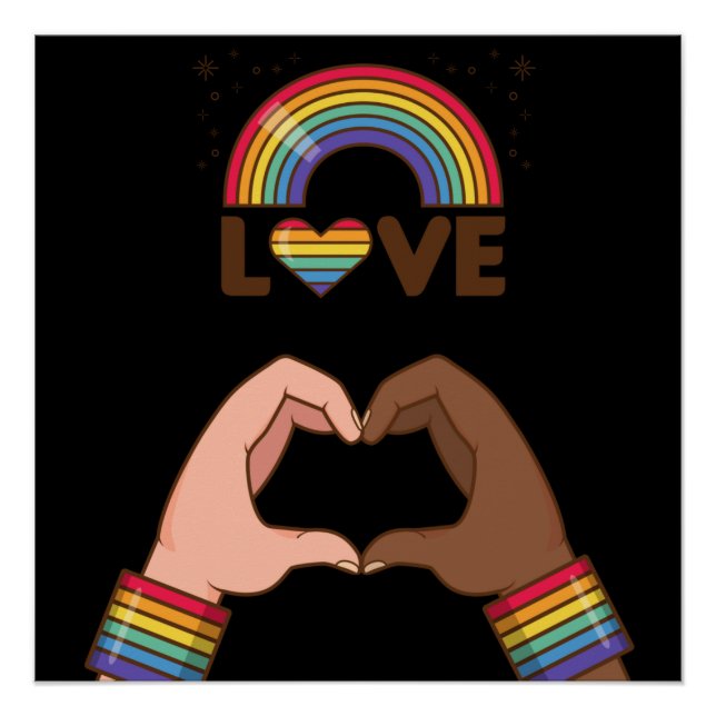 LGBT+Pride. Love rainbow. Heart.       Poster (Front)