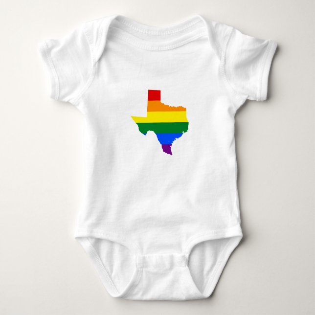 LGBT pride map of Texas Baby Bodysuit (Front)