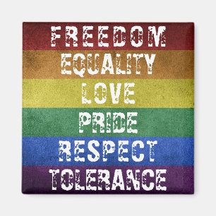 LGBT Pride Modern Rainbow Stripes Flag Magnet