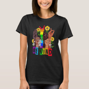 Lgbt Pride Month Hand Sunflower Be Kind Sign Lang T-Shirt