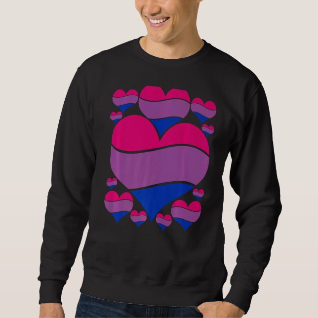 Lgbt Pride Month Queer Bisexuality Flag Heart Prou Sweatshirt (Front)