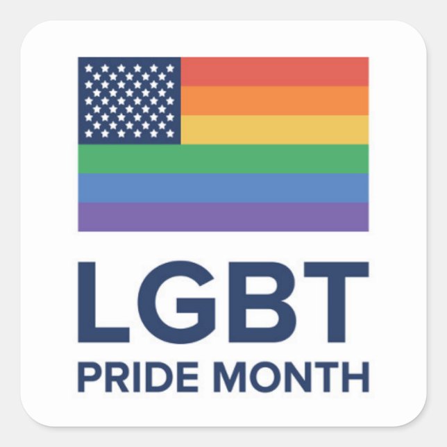 LGBT Pride Month | United States Square Sticker (Front)
