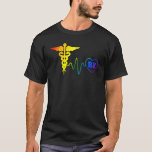 Lgbt Pride Nurse Rn Heartbeat Gay Lesbian Love Rai T-Shirt