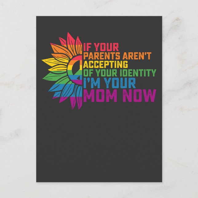 LGBT Pride Parents Accepting Im Your Mum Now Gay Invitation Postcard (Front)