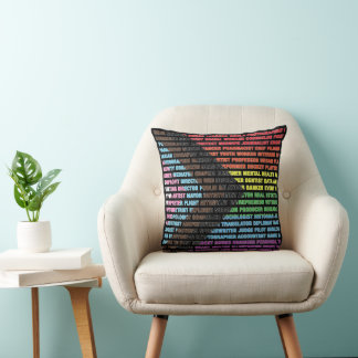 LGBT Pride Professions Word Cloud Throw Pillow