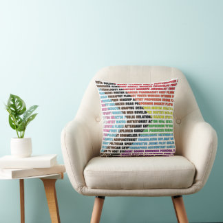 LGBT Pride Professions Word Cloud White Cushion