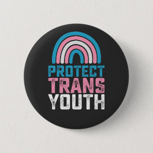 LGBT Pride Protect Trans Transgender Youth Kids 6 Cm Round Badge