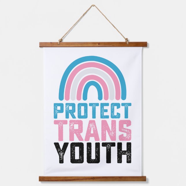 LGBT Pride Protect Trans Transgender Youth Kids Hanging Tapestry (Front)